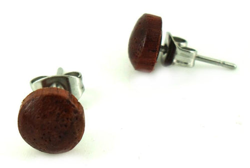 rund mahagoni Ohrstecker Unisex Rosenholz Holzohrstecker Edelstahl Schmuck Ohrringe