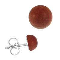 Load image into Gallery viewer, Holzohrstecker Edelstahl Halbkugel verschiedene Holzarten unisex
