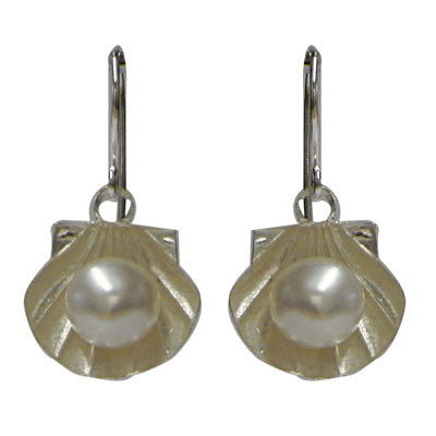 Silberohrringe Muschel Zuchtperle 925er Silber Ohrringe Ohrhänger Damen Schmuck