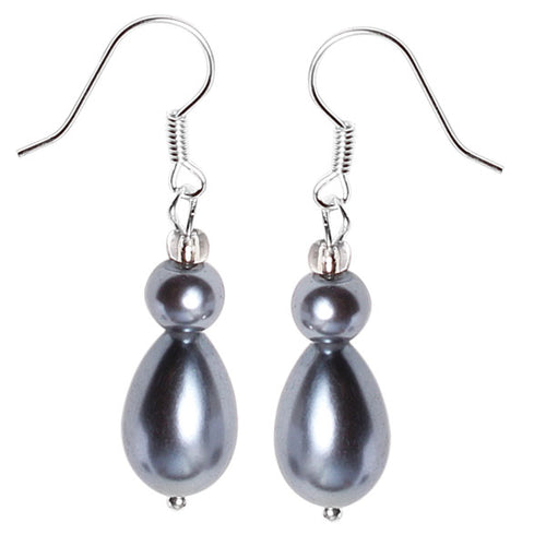 Perlenohrringe metallic blau Perle Tropfen Perl Shell 925er Silber Ohrringe