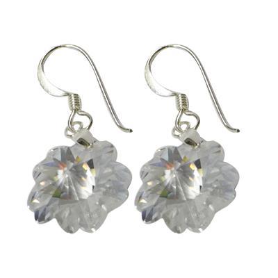 Blumen Zirkonia Ohrringe Silberohrringe aus facettiertem 925 Sterling Silber – funkelnde Glitzer-Ohrringe mit blumenförmigen, bunten Zirkonia-Kristallen, die jedem Look einen eleganten Akzent verleihen.