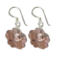 Load image into Gallery viewer, Blumen Zirkonia Ohrringe: Bunte, facettierte Zirkonia in Blumenform mit 925 Sterling Silber Haken – elegante Silberohrringe.
