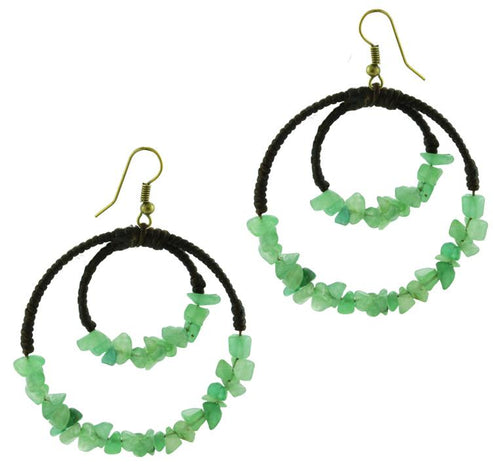 Baumwollohrringe Ohrringe Ohrhänger Baumwolle Damen Schmuck Creolen Steine Jade