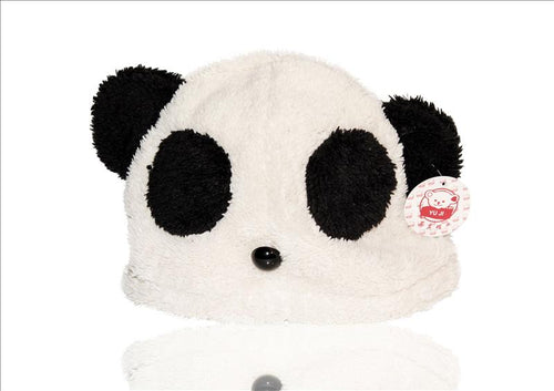 Tiermütze Beanie Mütze Skimütze Tiergesicht Panda Bär unisex in Weiß