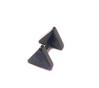 Load image into Gallery viewer, Fake Piercing Plug Ohrstecker Unisex Edelstahl schwarz Schmuck Dreieck
