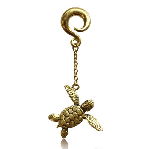 Ohrgewicht 6mm Piercing Anhänger Brass Ohrring gold Hook Bone Skull Schildkröte