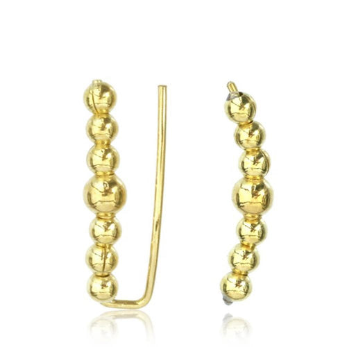 Brass Ohr Klemmen Manschetten Ohrklemme antik golden Messing Ear Climber Kugeln