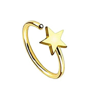 Load image into Gallery viewer, Ring Stern gold Daith Helix Nasen Lippen Ohr Piercing

