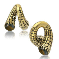 Load image into Gallery viewer, Piercing 23g Ohrgewicht Brass 5mm Tigerauge Schraube
