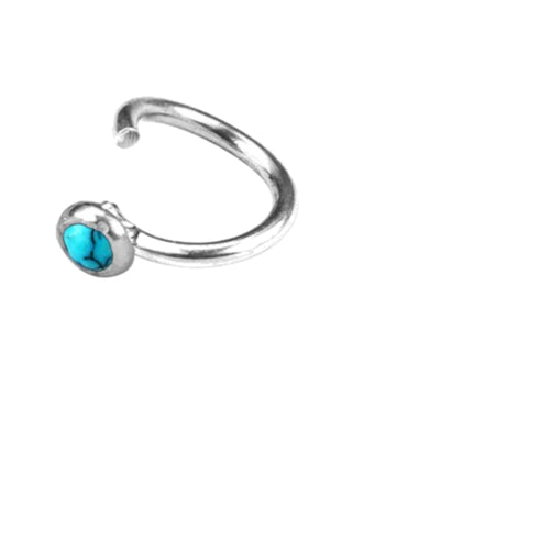 Piercing Ring 925 Silber Labret Tragus 1.2mm Türkis