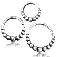 Load image into Gallery viewer, Piercing Ring 925 Silber Labret Tragus Septum Kugeln
