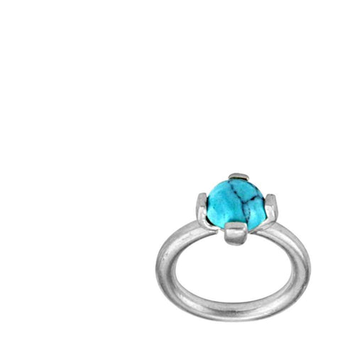 Universal Piercing Ring 925 Silber 1.2mm Türkis Stein