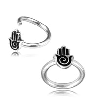 Load image into Gallery viewer, Piercing Ring Hand 925 Silber Labret Tragus 1.2mm
