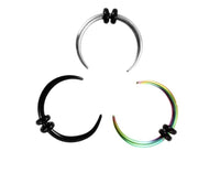 Load image into Gallery viewer, Piercing Edelstahl Horseshoe Gummiringe bunt Nase Ohr
