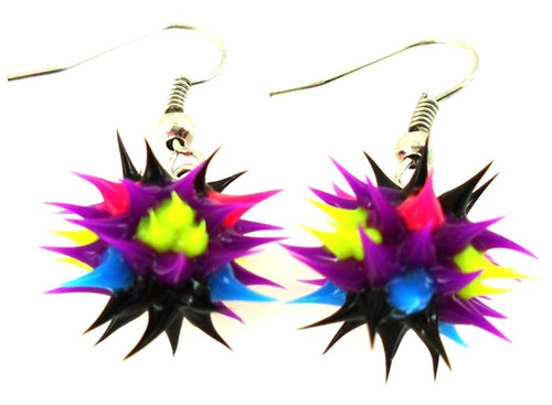Silikonohrringe schwarz lila Spitzen gelb pink blau Silikon Ohrringe Edelstahl Damen Schmuck