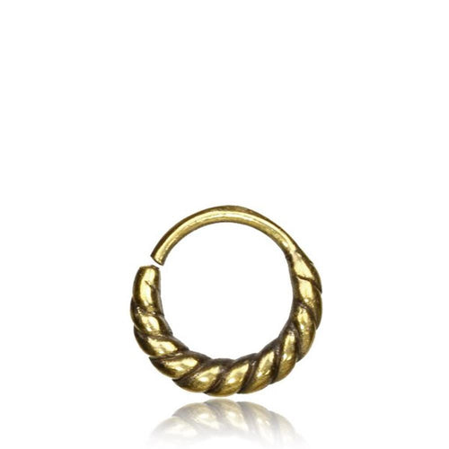 Septum Piercing Nasenring Messing Hippie 1 mm goldfarben antik Ohrring