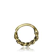 Load image into Gallery viewer, Septum Piercing Nasenring Messing Hippie 1 mm goldfarben antik Ohrring
