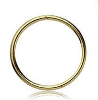 Cargar imagen en el visor de la galería, A sleek, circular Nostril Piercing Messing Nasenstecker Nasenringe Nasen Pins in gold (8mm, 10mm, 12mm) with a smooth finish, shown against a plain white background.
