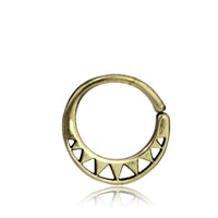 Load image into Gallery viewer, Septum Piercing Nasenring Messing Silber Spitze 1mm
