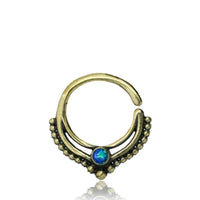 Load image into Gallery viewer, Septum Piercing Nasenring Messing Silber Spitze 1mm
