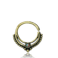 Load image into Gallery viewer, Septum Piercing Nasenring Messing Silber Spitze 1mm
