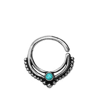 Load image into Gallery viewer, Septum Piercing Nasenring Messing Silber Spitze 1mm
