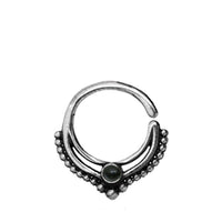 Load image into Gallery viewer, Septum Piercing Nasenring Messing Silber Spitze 1mm
