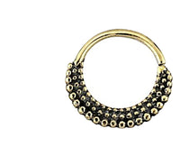 Cargar imagen en el visor de la galería, Septum Piercing Messing 1.2mm Punkte Sichel

