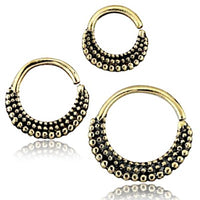 Cargar imagen en el visor de la galería, Septum Piercing Messing 1.2mm Punkte Sichel
