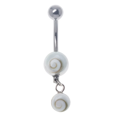 Shivaauge Piercing Kugel Anhänger Bananen-Piercing 925er Sterling Silber Shiva Auge Bauchnabel