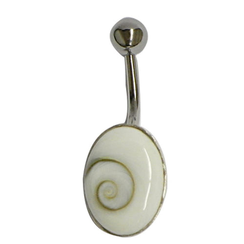 Shivaauge Piercing Bauchnabel Bananen-Piercing 925er Sterlingsilber oval 10x14mm