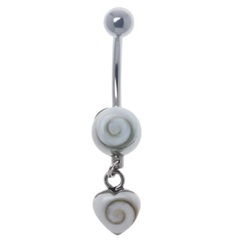 Shivaauge Bananen Piercing Kugel Herz Anhänger 925er Sterling Silber Shivaauge Bauchnabel