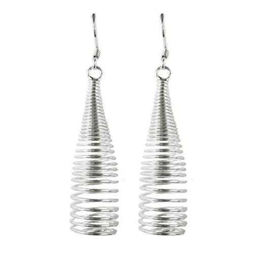 Silberohrringe 925er Silber Ohrringe Ohrhänger Damen Schmuck Kegel Korkenzieher
