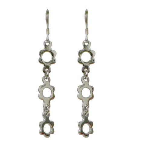Silberohrringe 925er Silber Ohrringe Ohrhänger Damen Schmuck Lang Glanz Blumen