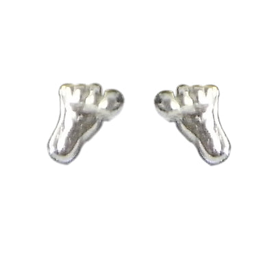 Damen Ohrstecker 925er Sterling Silber Fuß Füße mini ca. 3 x 2 mm Silberohrstecker Ohrringe