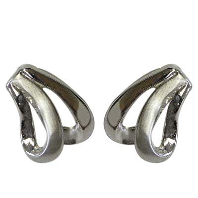 Silberohrstecker 925er Sterling Silber Ohrstecker Damen Schmuck Ohrringe Zwei Bögen Matt Glanz