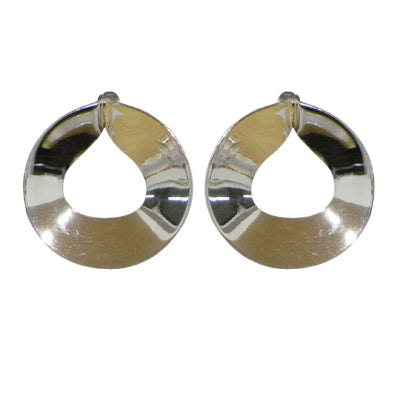 Damen Ohrstecker, Sterling Silber 925er, runde breite Creolen
