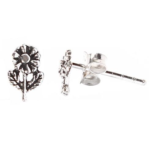 Silberohrstecker Ohrstecker 925er Sterling Silber Unisex Schmuck Ohrringe Blume Blätter Stil