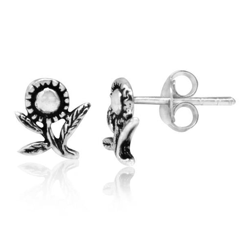 Silberohrstecker Ohrstecker 925er Sterling Silber Unisex Schmuck Ohrringe Sonnenblume Blume
