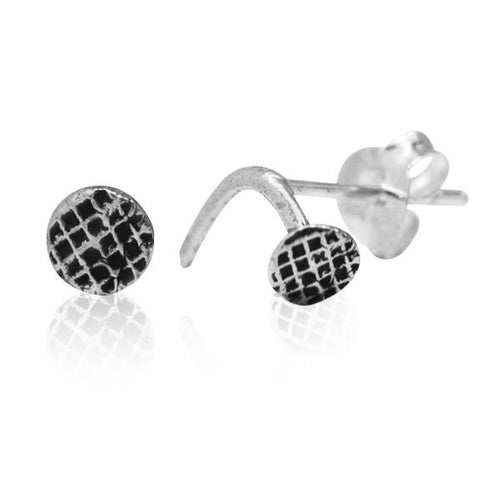 Silberohrstecker Ohrstecker 925er Sterling Silber Unisex Schmuck Ohrringe Gitter Nagel