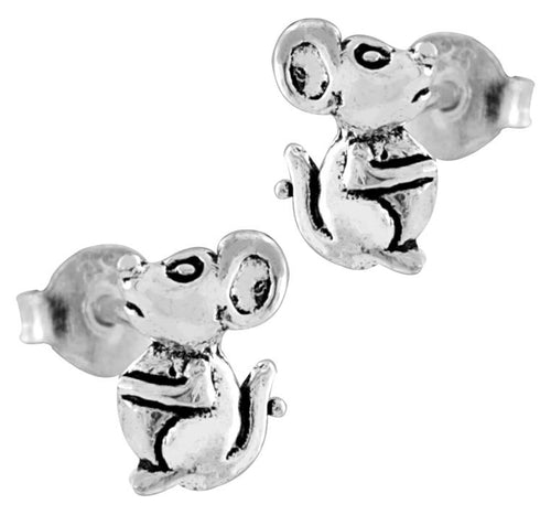 Silberohrstecker Ohrstecker 925er Sterling Silber Unisex Schmuck Ohrringe Maus