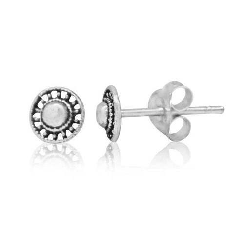 Ohrstecker 925 Sterling Silber Unisex Schmuck Ohrringe Rad Muster