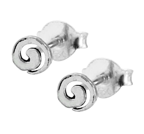 Silberohrstecker Ohrstecker 925er Sterling Silber Unisex Schmuck Ohrringe runde Spirale