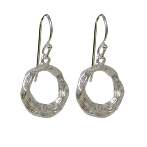 Silberohrringe 925er Silber Ohrringe Ohrhänger Damen Schmuck Ringe Rillen uneben