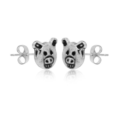 Silberohrstecker Ohrstecker 925er Sterling Silber Schmuck Schwein Gesicht