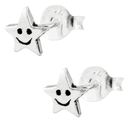 Silberohrstecker Ohrstecker 925er Sterling Silber Schmuck Stern Gesicht