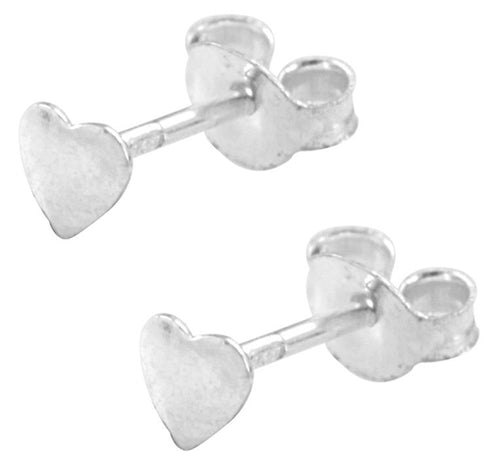 Silberohrstecker Ohrstecker Ohrringe Damen 925er Sterling Silber Schmuck Herz klein flach