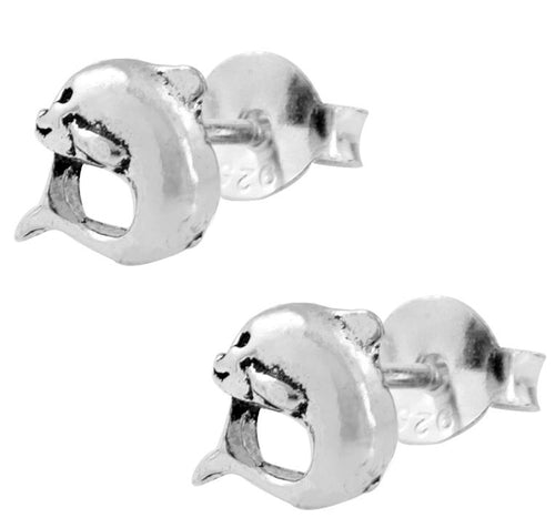 Silberohrstecker Ohrstecker Ohrringe Damen 925er Sterling Silber Schmuck Delfin rund