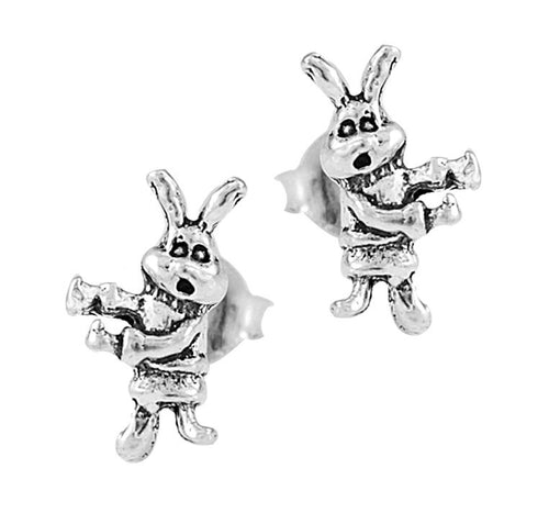 Silberohrstecker Ohrstecker Ohrringe Damen 925er Sterling Silber Schmuck Hase gehend