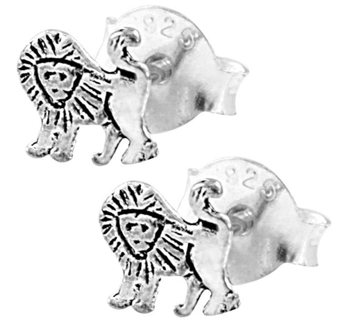 Silberohrstecker Ohrstecker Ohrringe Damen 925er Sterling Silber Schmuck Löwe mit Mähne stehend